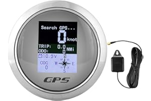 EBTOOLS Orologio Per Barca-Tachimetro Barca Gps Adatto Per Speedometer Replacement For Car,85Mm Speedometer Gps Car Boat Engineer Stainless Waterproof Digital Gauges(White Dial