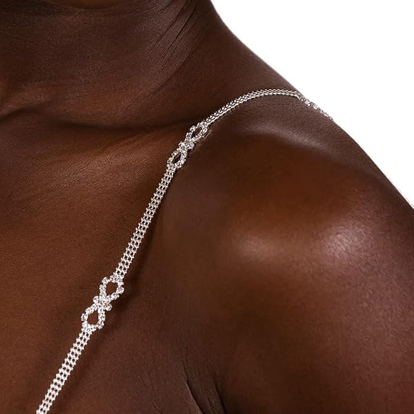Spalline Reggiseno Decorative Con Perle E Strass - 2 Pezzi - Cinghie Eleganti Per Reggiseno Senza Reggispalla - Foto 4