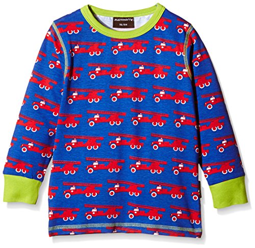 Maxomorra Unisex Baby AU5B-M131 Long Sleeve Blouse, Red (Red/Blue), 3-6 Months (Manufacturer Size:62/68)