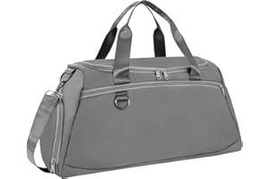 Sports Tote Gym Bag, Cloudgree Travel Duffel Bag for Sports, Gyms and Weekend Getaway, Waterproof Luggage Bag with Shoes and Wet Clothes Compartments, Carry-on Overnight Bag for Men Women (Grey)