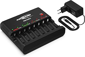 ANSMANN Akku Ladegerät für 1-8 Micro AAA/Mignon AA NiMH, vollautomatische Ladung, LED-Anzeige, Entladefunktion, Einzelschachtüberwachung