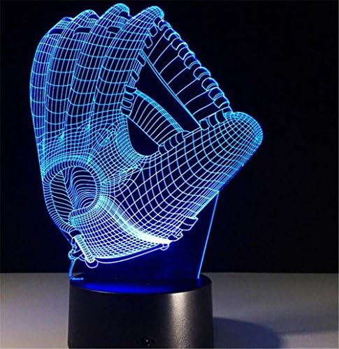 LUCKY GODDESS Colorful Night Light Baseball Glove Acrylic Lamp Seven Color Conversion Christmas Decoration