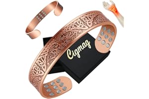 ‎CIGMAG Cigmag Lymphdrainage Kupfer Armband Männer Herren 27 Ultrastarke Magnete 99% Reines Kupfer Verstellbar mit Geschenkbox (Lebensbaumes)