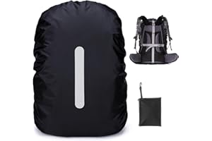 PINEPAN Housse de protection contre la pluie pour sacs à dos avec 2 housses de protection contre la pluie antidérapantes et imperméables avec réflecteur, housse de protection contre la pluie pour le