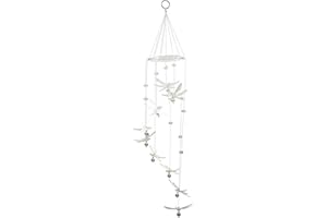 JONES HOME & GIFT Carillon de jardin mobile à suspendre en spirale, libellule avec clochettes