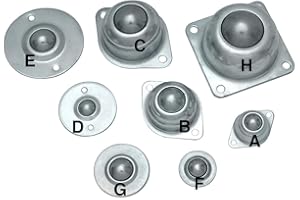 Edelstahlmarkenshop Kugelrolle C - Verzinkt, Stahl, Rollenlager, Förderrolle in 8 Größen wählbar