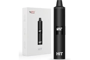 KINEX Yocan HIT Herb Vaporizer, Tragbarer Kräuter Verdampfer Pen, Keramik Heizkammer Temperatureinstellung 93-249°C, 1400 mAh Kraut-Verdampfer mit OLED-Display, Einfache Reinigung (Schwarz)