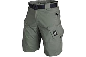 MOKBAY Work Trousers Men's Short Cargo Trousers Stretch Summer Trousers Short with Pockets Bermuda Cargo Shorts Gym Lightweight