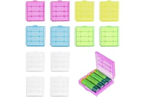 CHENYU 12 Stück Batteriebox Batterien Aufbewahrung for 4 x AA or 4 x AAA Batterie Box Reusable 5 Colours Battery Box Waterproof Without Batteries Batterie Box Aufbewahrung