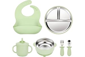 MORIASTER Baby teller mit saugnapf Edelstahl Baby Teller mit Starker Saugkraft – BPA-freies Geschirr-Set für Kleinkinder – Rutschfeste Schalen für selbstständiges Essen – Spülmaschinenfest & CPC-zertifiziert