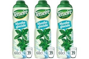 Teisseire Jarabe de menta helada para bebidas refrescantes, cócteles, bidón reciclable (pack de 3)