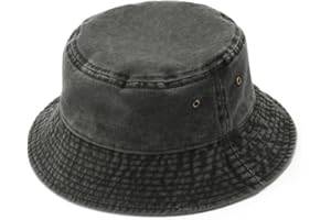 KeepSa Sombrero de Pescador de Mezclilla Color sólido Verano Gorras para el Sol Hombre/Mujer 100% Algodón Plegable Cubo Pescador Sombrero Retro para Verano Playa de Arena Vivac Dar un Paseo