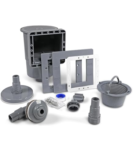Skimmer à Encastrer Astral ABS 17,5 - Pour Piscine à Film - Ouverture 210x140 Mm, Raccords 1½" Et 2" - Panier Inclus - 13