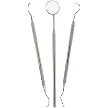 Raschietto Placca Dentale Raschietto Professionale In Acciaio Inox Per Rimozione Tartaro Dentale - Con Specchietto, Garanzia 3 Anni Utensile Per Igiene Dentale