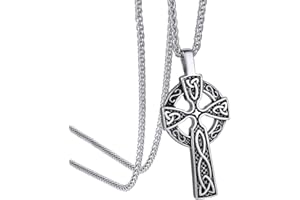 GOLDCHIC JEWELRY GoldChic Collier Croix Chretienne Homme Inri/Noeud Celtique/Serpent/Bible Pendentif Croix Femme personnalisable Chaine Garcon Pendentif Religieux Acier/Or/Noir Amulette de Protection