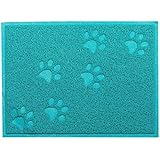 Katze Wurfkiste katzenstreu Matte,KINGCOO Wasserdichte Katzentoilette Wurf Matte Fänger Trapper Tisch Lebensmittel Matte für Hund Katze,PVC 30 x 40 cm (Blau)