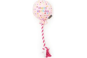 Pet London Ballon Rose d'anniversaire pour Chien – Célébrez Le Joyeux Anniversaire du Chien – Peluche colorée à Motif confettis Arc-en-Ciel pour Chien, Cadeau de fête Parfait pour Un Chiot – Marque