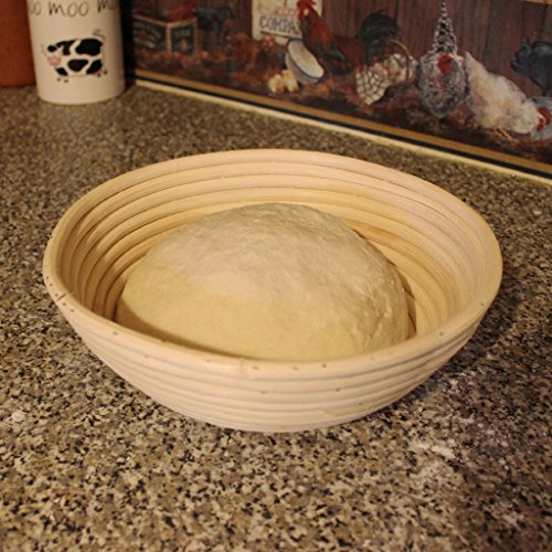 Traditionelle rundförmige Back- Teigschüssel aus natürlichem Rattan- 1KG- Von Kurtzy TM - 4