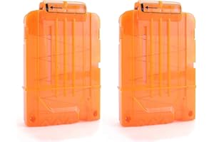 TiGog 2 Stück Clip Magazine für Nerf N Strike, 6-Darts Pfeile Clip Magazin, Schnell Nachladen Darts Pfeile Clip Magazin für Nerf N-Streik Elite Series Spielzeuggewehre, Transparente Orange