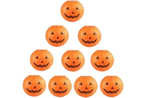 JANGOSTOR 10 PCS 30 CM Halloween Pumpkin Paper Lantern for Halloween Party Weddings Parties Garden Bedroom Decoration