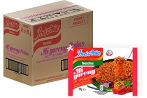 SARAS FLAVOURS OF ASIA Indomie Mi Goreng Stir Fry Spicy Noodles 80g (Pack of 40) | Authentic Indonesian Instant Noodles |