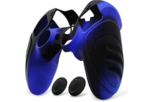 PlayVital Protection Manette pour ps5 Edge Coque Silicone avec Capuchon Joystick,Housse pour ps5 Edge Controller Protège Accessoires-Bleu & Noir，Guardian Edition
