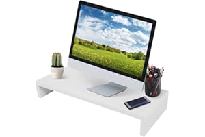 Cerlingwee Soporte de Monitor, Estante de Monitor multifunción 3 Colores para Oficina para el hogar(White, Blue)