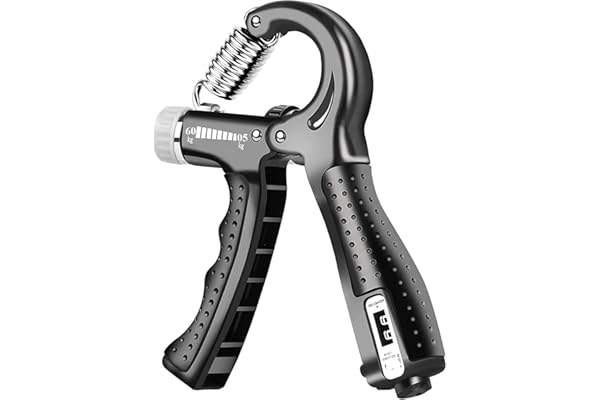 T TOPLINE 5KG To 60KG Weight Adjustable Hight Quality Hand Gripper for Men & Women Hand Grip Finger Exerciser Power Gripper Hand Exerciser Equipment Hand Strengtheners (BLACK WITH COUNT)