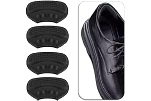 VivoFoot 4 PCs Anti-Slip Heel Grips, Thick Liners & Fillers for Half-Size Too Big or Loose Shoes, Heel Cushion Inserts, Heel Pads to Prevent Heel Slipping Out, Rubbing and Blisters (Black,6mm)
