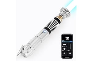 Saberforms Pixel Version Dueling Lightsaber, Motion Control Smooth Swing 27 Sound Fonts with Infinite Color Changing, Premium Metal Handle Light Saber for Adults and Kids Gift