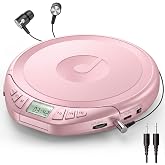 Gueray Portable CD Player with Headphones LCD Screen Anti-fall Protection HiFi Classic Memory Function Prog Personal CD Playe