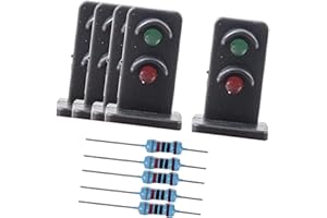 Perfeclan Paquete de 5 1:87 HO Escala Lámpara de semáforo Miniatura Micro Paisaje Edificio Escenas ferroviarias Accesorios de decoración - 2 Luces