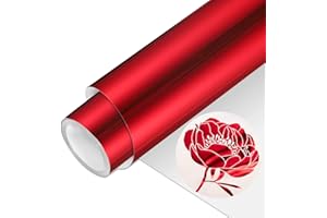 VINYL FROG HTV PU Metallic Roll Iron on Vinyl Easy to Cut & Weed Heat Transfer Vinyl DIY Heat Press Design for T-Shirts (Red)