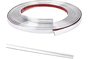 GORGECRAFT Moldura Flexible Plateada de 5 m X 10mm Autoadhesiva de PVC para Bordes de Baldosas Rodapiés Juntas de Calafateo para Pisos Laminados Paredes Techos Gabinetes Encimeras Y Espejos.