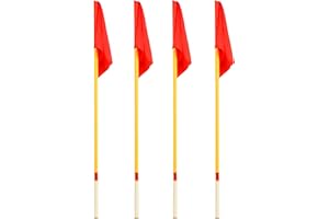 ‎SPORTIKEL24 SPORTIKEL24 Eckfahnen-Set – Flexibles Kippgelenk für sicheres Training – 4-teilig für Fußballplatz und Verein