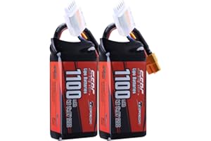 SUNPADOW 2 Pack 4S Lipo Battery 1100mAh 14.8V 120C Soft Pack with XT60 Plug for RC FPV Helicopter Airplane Drone Quadcopter Racing Hobby