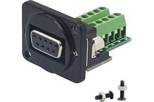 QIANRENYANG QIANRENON DB9 RS232 szeregowy na zacisk żeński adapter złącze płytka rozdzielająca, 9-stykowe złącze typu D, czarne