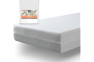 Tural - Protector de Colchón 200x190/200 cm | Elástica y Resistente | Cierre con Cremallera | Certificación Oeko-Tex | Funda de Colchón Ajustable - Blanco