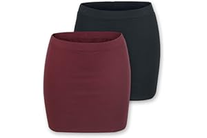 RED by EMP Damen schwarzer und roter kurzer Rock im Doppelpack