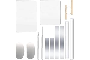 JMZLLRX Outils de Modelage Céramique Sculpture, Rouleau à Pâtisserie en Acrylique, Emporte-pièces en Argile Polymère pour Façonnage Sculpture Modélisation, 13 PCS