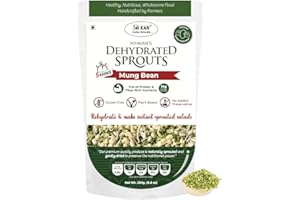NIHKAN Dehydrated Sprouts - Whole Green Mung Bean - Instant ready Sprouted Seeds | SuperFood Vegan meal - 28g high protein per 100g | 100% Natural - 250 g (Rehydrates in boiling water in 5 mins)
