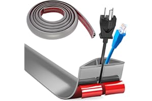 HENGRONGSHEN Protezioni per Cavi a Pavimento, Autoadesivo Copricavi per Pavimento, 2m x5cm Passacavo a Pavimento Perfetti, Canalina per cavi per Tutti i Cavi di Alimentazione a Casa, Ufficio, Scuola, Magazzino