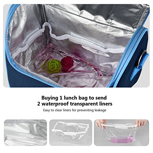 DCCN Outdoor Kühltasche Isolierte Mittagessen Tasche Kleine Wickeltasche mit 2 Abnehmbaren Netztaschen und Schultergurt - 4