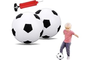 ROONTIN 2 Pack Mini Football - 5.5inch Mini Toddler Football Inflatable Soccer Ball with Air Pump Small Soccer Ball for Toddlers & Babies