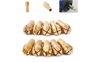 ChgImposs 10pcs Portabrocas de Latón Precisión, Mini Taladro Latón Chuck Collet Broca 0.5/0.8/1.0/1.6/1.8/2.0/2.2/2.4/3.0/3.2mm Set