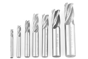 TTAMG CHICIRIS Fraise 7pcs/set acier à grande vitesse 4 fl?tes 6-20mm HSS fraise en bout routeur fraise ébauche brise-copeaux fraise