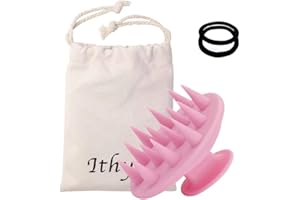 Ithyes Brosse de massage du cuir chevelu avec poils en silicone doux, traitement des pellicules, brosse confortable pour tous les types de cheveux bouclés filles, femmes, hommes, enfants, animaux