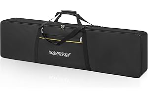 BQKOZFIN 88 Key Keyboard Gig Bag Case, Portable Padded Electric Piano 88 Keyboard Case 600D Nylon Oxford Cloth with 10mm Cotton Case Gig Bag (Black)