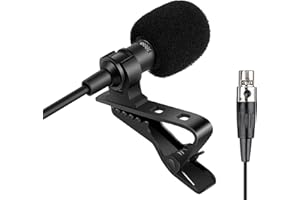 Sujeetec Microphone cravate compatible avec émetteur sans fil AKG Samson – Micro à condensateur unidirectionnel – Mini prise XLR TA3F