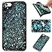Price comparison product image CUSKING iPhone SE Case iPhone 5 Case iPhone 5s Case, Luxury Glitter Bling Sparkle Soft Silicone TPU Bumper Case Full Protective Shockproof Case with Stars Pattern Design for Apple iPhone SE / 5 / 5s – Black + Blue